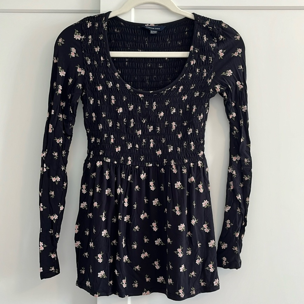 American Eagle Long Sleeve Babydoll Top